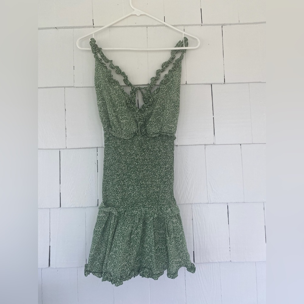 Green mini dress